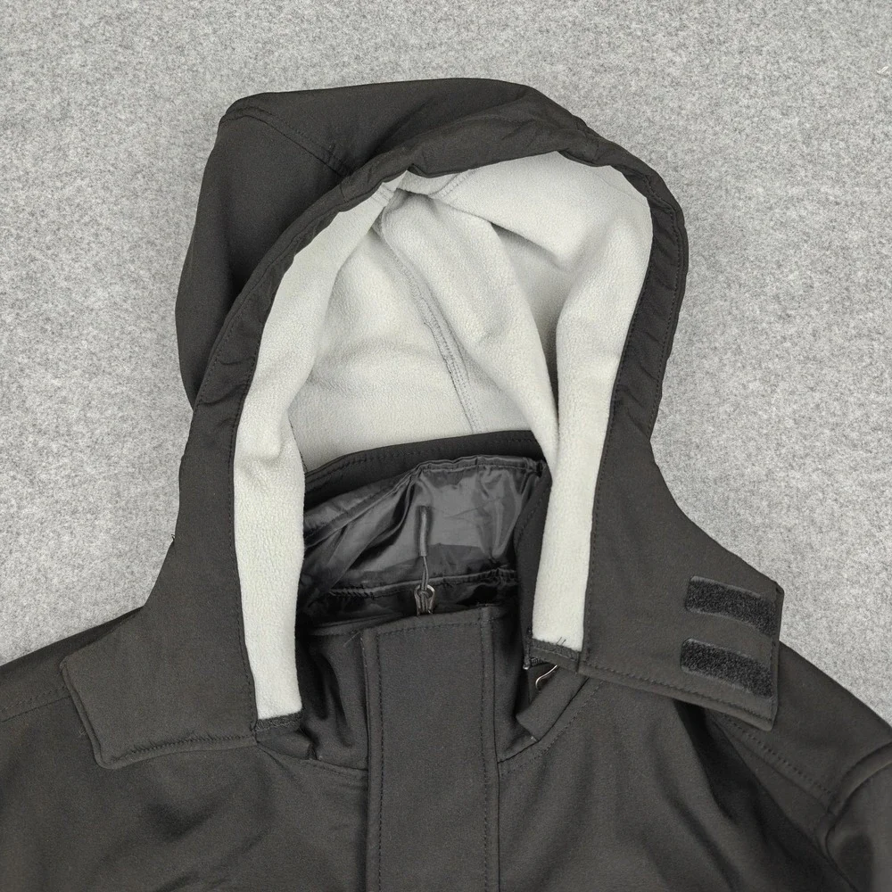 Reebok Jacket Mens Medium Black Gray 3-in-1 Hooded‎ Soft Shell Insulated Parka